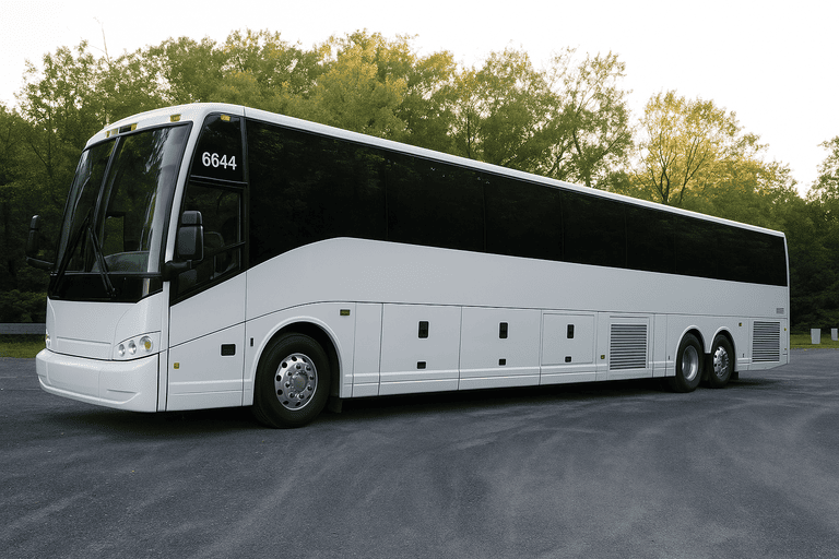 exterior of Charter Bus Rental Jupiter coach bus